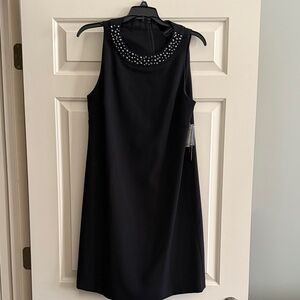 Chic Black Embellished Mini Dress